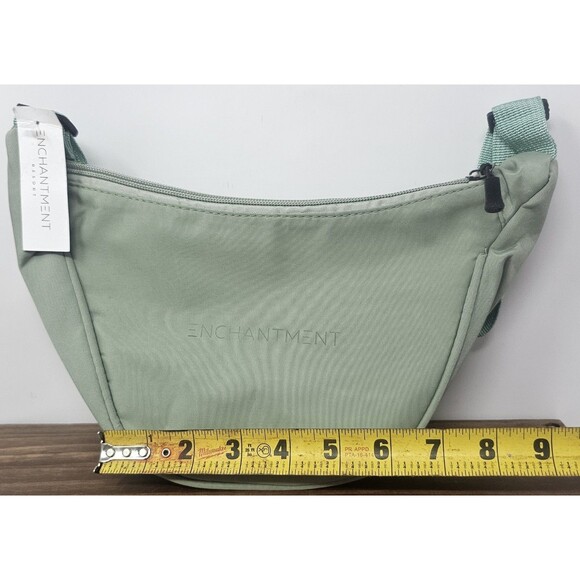 Enchantment Nylon Dumpling Half Crescent Crossbody Sage Green NWT Lightweight - Picture 8 of 9